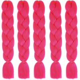 5 Stücke Jumbo Braids Extensions, 120cm Kunsthaar zum Einflechten Twist Zöpfe Synthetik Crochet Hair Flechthaar Haarverlängerungen Einfarbige Ombre Jumbo Zöpfe Haar Flechten Extensions für Crochet