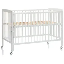 fillikid Beistellgitterbett Nena aus massivem Buchenholz mit 4 feststellbaren Rollen 60 x 120 cm - Weiß