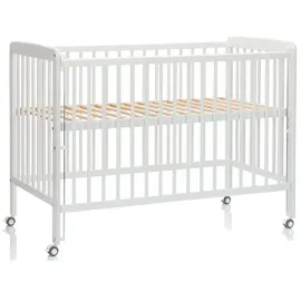 fillikid Beistellgitterbett Nena aus massivem Buchenholz mit 4 feststellbaren Rollen 60 x 120 cm - Weiß