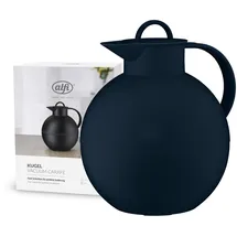 Alfi KUGEL 0,94l, dark blue mat, Kunststoff-Isolierkanne mit hygienischem Hartglaseinsatz, Drehverschluss, Designerstück, kugelförmige Thermokanne, ideal als Kaffeekanne, Teekanne, BPA-frei