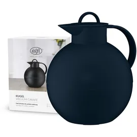 Alfi KUGEL 0,94l, dark blue mat, Kunststoff-Isolierkanne mit hygienischem Hartglaseinsatz, Drehverschluss, Designerstück, kugelförmige Thermokanne, ideal als Kaffeekanne, Teekanne, BPA-frei
