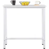 Woltu Bartisch Bistrotisch Stehtisch Esstisch, Metallgestell, Tischplatte aus MDF, 100x40x100cm(BxTxH) Weiß