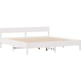 vidaXL Massivholzbett 180 x 200 cm Weiß