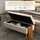 Homcom Sitzbank mit Stauraum, Polsterbank mit Samtoptik, Bettbank mit Stahlbeine für Wohnzimmer, Schlafzimmer, Beige,