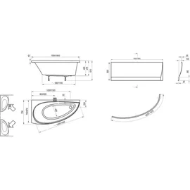 Banyo Avocado Eckbadewanne 150 x 75 cm (CS01000000)