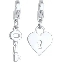 Nenalina Schloss Schlüssel Herz Liebe 2er Set 925 Silber silberfarben Damen 