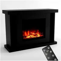 GLOW FIRE Elektrokamin TARVOS LED Kamin mit Heizung, Standkamin, Elektrischer Kamin mit 3-fach Farbwechsler und Knisterfunktion schwarz