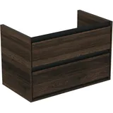 Ideal Standard Waschbeckenunterschrank 80 x 44 x 51,7 cm Nussbaum/Schwarz Matt