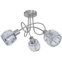 Deckenlampe Spotleuchte Wohnzimmerleuchte 3-Flammig E14 Glas klar Wohnzimmer