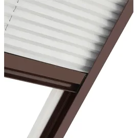 hecht International Hecht Sonnenschutzplissee (Farbe: Braun mit weißem Gewebe)