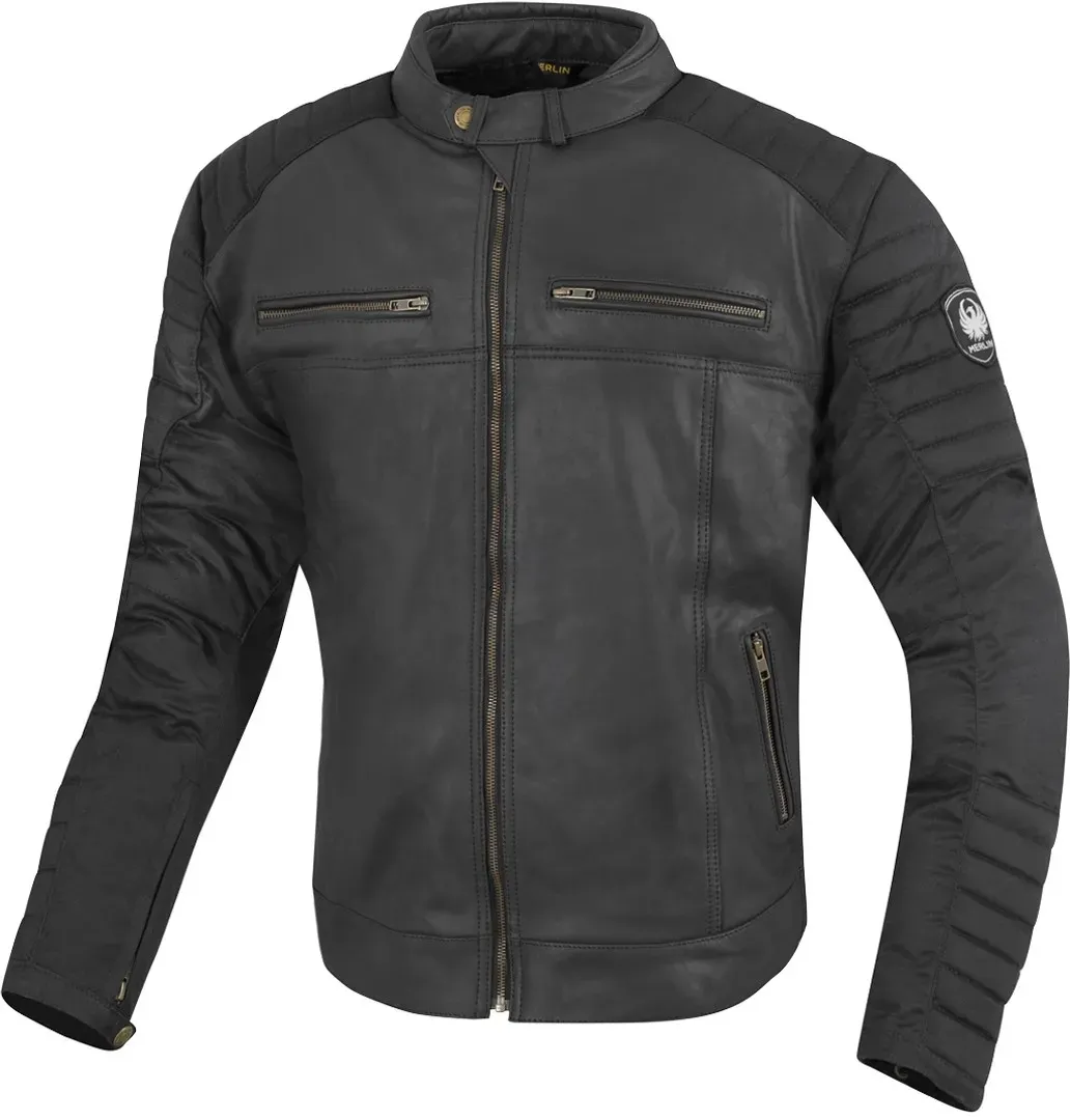 Merlin Ridge Motorrad Lederjacke, schwarz, Größe M für Männer