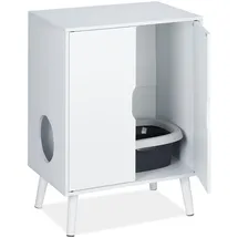 Relaxdays Katzenschrank 77x58x40 cm Weiß