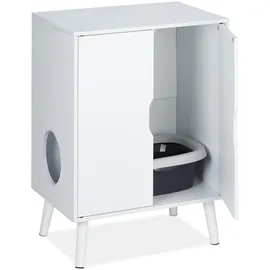 Relaxdays Katzenschrank 77x58x40 cm Weiß