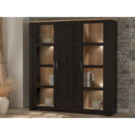 Forte Highboard Bohol 151,1 x 160,6 x 42 cm Riviera Eiche / Schwarz