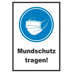 Mundschutz tragen Schild A2 (420x594mm)
