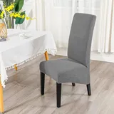 4-teiliges Stuhlhussen-set, Elastische Xl-esszimmerhussen, Abnehmbare, Waschbare Stuhlhussen, Esszimmerstuhlüberzüge (grau)