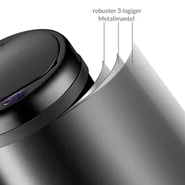 monzana MONZANA® Sensor Abfalleimer 40L Automatischer Mülleimer LED Anzeige Müllbehälter berührungslos Bewegungssensor wasserdicht - Schwarz