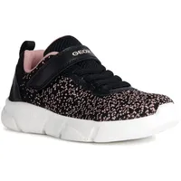 GEOX J ARIL Girl Sneaker Black/LT PINK, 25 EU - 25 EU