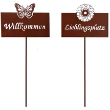 Trendline Gartenstecker Willkommen/Lieblingsplatz 115 cm Mehrfarbig
