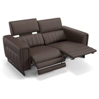 Sofanella 2-Sitzer Leder Lesina, Relaxsofa, Designsofa, Designer Couch, Italienisches Sofa, 2er Sofa braun