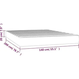vidaXL Taschenfederkernmatratze Creme 140x200x20 cm Kunstleder