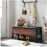 VASAGLE Sitzbank, Bettbank mit Stauraum, multifunktional braun