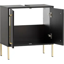 Schildmeyer Waschbeckenunterschrank 61,2 x 57,1 x 30,1 cm Schwarz/Gold