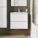 Evineo Waschbeckenunterschrank 2 Auszüge 60 x 53 cm Weiß