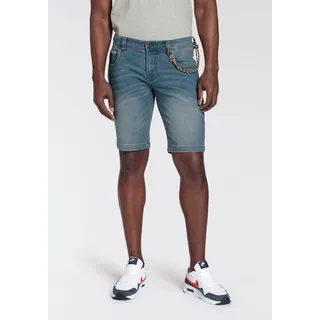 Bruno Banani Jeansshorts (Set, 2% tlg mit Band), bequemer Sitz, gerade Beinform, mit praktischen Taschen, Gr. 34 N-Gr, light blue u, , 90289608-34 N-Gr