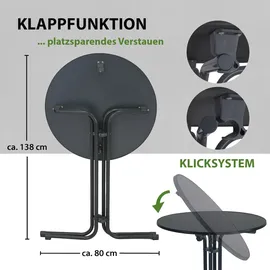 Trutzholm Stehtisch klappbar Ø 70 cm Höhe 110 cm Anthrazit