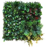 12er-pack Künstliche Pflanzenwände, 50 X 50 Cm, Uv-beständige Kunstpflanzen, Rasenwand Zur Wanddekoration, Realistische Pflanzenpaneele Mit Blättern, Sichtschutz Für Balkon Und Garten