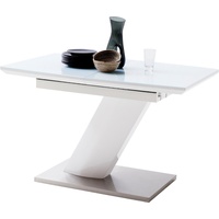 MCA Furniture Esstisch Galina, Bootsform in weiß mit Synchronauszug