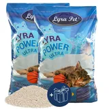 Lyra Pet 2 x 15 Liter Lyra Pet® Lyra Power ULTRA excellent Katzenstreu + Geschenk