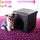 Relaxdays Sitzhocker mit Hundebox schwarz 38,0 x 38,0 x 38,0 cm