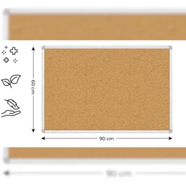 ALLboards Pinnwand mit Alurahmen 90x60cm,