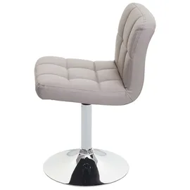 Mendler 2er-Set Esszimmerstuhl Drehstuhl Stuhl Kavala Kunstleder Chrom ~ taupe-grau