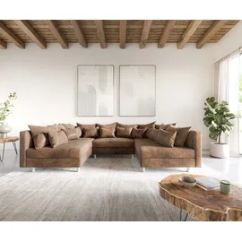 DeLife Wohnlandschaft Clovis Braun Antik Optik Modulsofa, Design Wohnlandschaften, Couch Loft, Modulsofa, modular