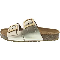 Marco Tozzi Damen Pantoletten aus Leder Lack, Beige (Platinum), 37 EU