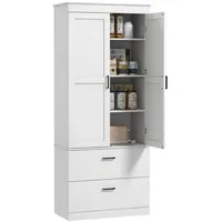 Homcom Küchenschrank, Hochschrank mit verstellbaren Regal, Schublade, Buffetschrank Aufbewahrungsschrank