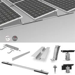 K2 Systems S-Dome Set für 14 Module auf Flachdach PV Unterkonstruktion