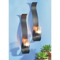 Mojawo Dekoratives 2er Set Wandkerzenhalter für Teelichter aus Metall für Teelichter