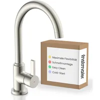 instmaier Leona | Küchenarmatur 360° schwenkbar | Edelstahl | Wasserhahn Küche | Spültischarmatur mit hohem Auslauf | Armatur Spüle | Einhebelmischer | Mischbatterie