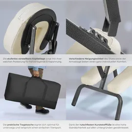 Tectake Massagestuhl aus Kunstleder - beige