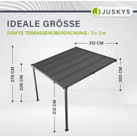 Juskys Terrassendach Borneo 300 x 300 cm anthrazit
