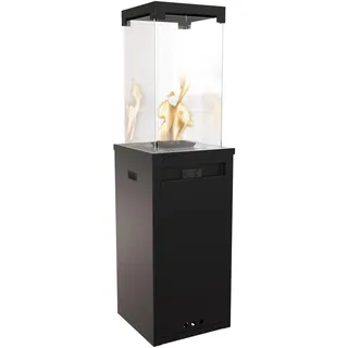 Kratki Patio Light Gas Terrassenheizer-Feuerstelle-Gaskamin-Aussenkamin -Terrassenkamin-Balkon-Gartenkamin-Gas-Gartenheizer auf Rädern- 8,2kW G30/50mbar Schwarz