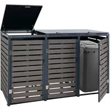 Mendler Mülltonnenbox HWC-K14 119 x 205 x 84 cm anthrazit