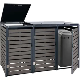 Mendler Mülltonnenbox HWC-K14 119 x 205 x 84 cm anthrazit