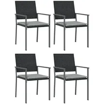 vidaXL Gartenstuhl 54 x 62,5 x 89 cm schwarz 4 St.