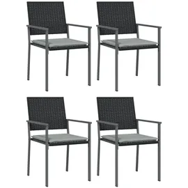 vidaXL Gartenstuhl 54 x 62,5 x 89 cm schwarz 4 St.