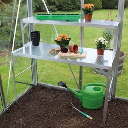 Vitavia Tischaufsatz für Pflanztisch mit Arbeitsplatte aus Hohlkammerplatten,aluminium eloxiert,